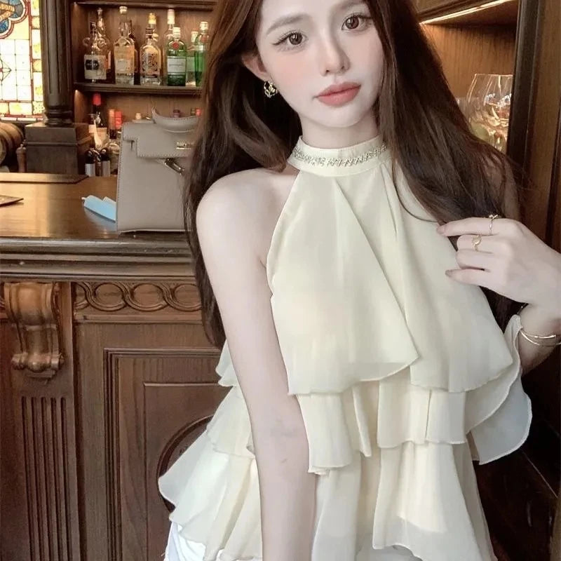 The Ruffle Effect — Tiered Chiffon Blouse for Women